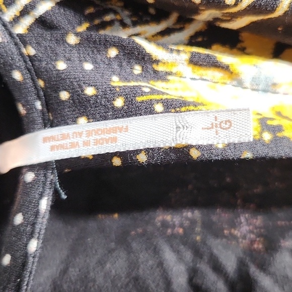 Free People Blouse Floral Boho Large Black Pink - Picture 4 of 16